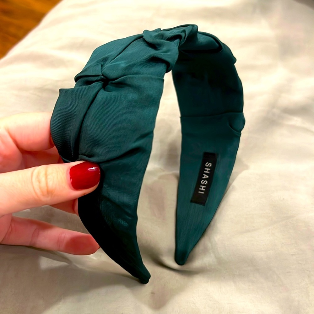 Forest Green flat ribbon Shashi Headband